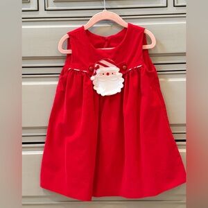 Festive Red corduroy Santa girls Dress size 18months!